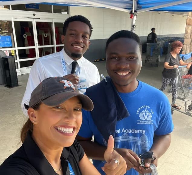 GA Jersey Village team members in matching shirts at a community event